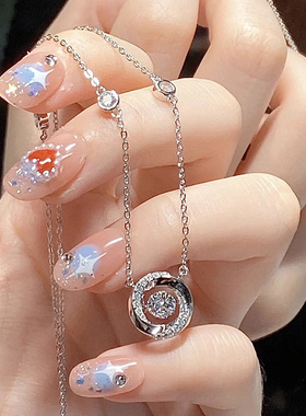 心动纯银s999莫比乌斯环项链女轻奢小众锁骨链送女友闺蜜生日礼物