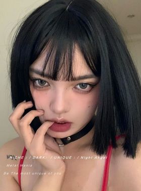 杀手不太冷 欧美圆形皮项圈朋克暗黑少女jk锁骨链原宿简约choker