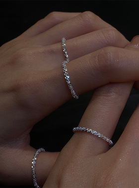 波光粼粼食指戒指ins轻奢小众潮