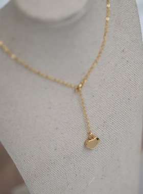 ins小福牌网红设计18k彩金色项链