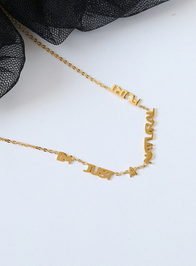 项链ins冷淡风18k金色圆片韩潮