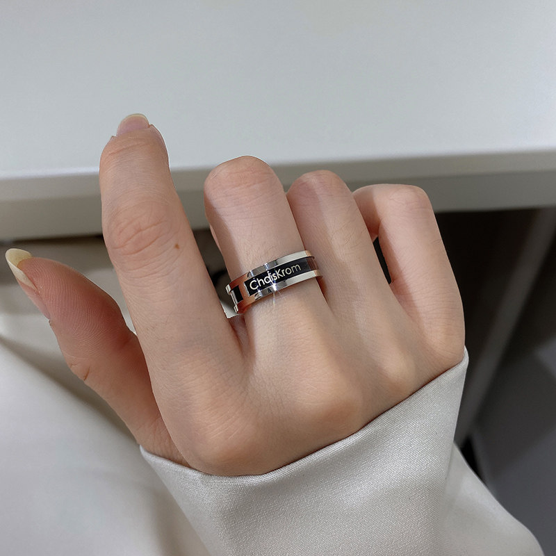 钛钢不掉色小素食指女时尚个性对戒 梓琦戒指/指环