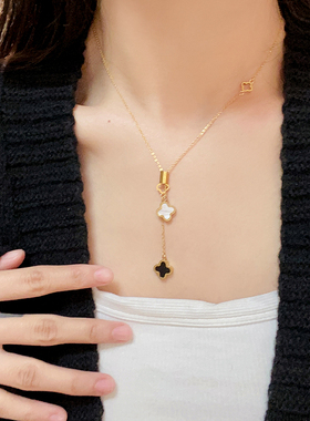 小众轻奢四叶草项链女