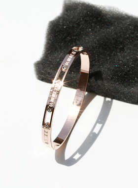 梓琦韩国版钛钢手镯刻字冷淡风