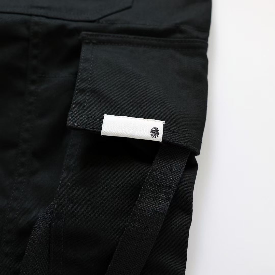 BAPE BLACK CARGO PANTS 暗黑高端线 猿人头刺绣九分裤 廓形版