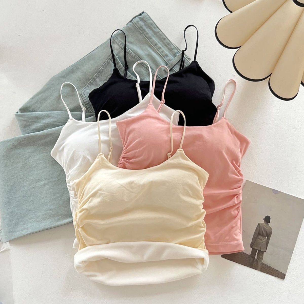 秋冬新款保暖吊带背心女加绒加厚带胸垫一体美背内搭打底显瘦上衣,淘宝优惠券,粉丝福利购,淘宝优惠卷