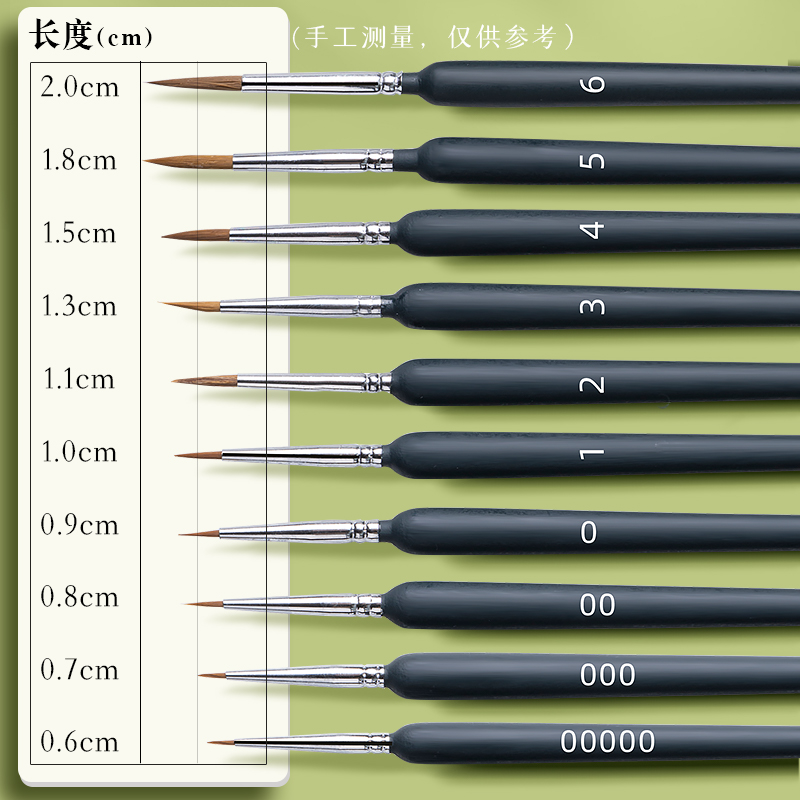 青竹狼毫勾线笔套装绘图画笔水彩水粉国画丙烯勾线笔细描线笔工笔数字油画笔描边笔勾边勾勒勾线画笔美术生-图0