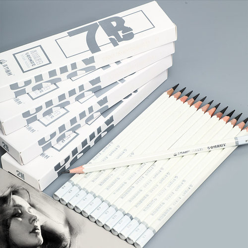 青竹流光白素描铅笔2B4B14B炭笔套装初学者绘画HB6b8b10b12b工具画画绘图软中硬考试练习速写学生美术生专用 - 图0