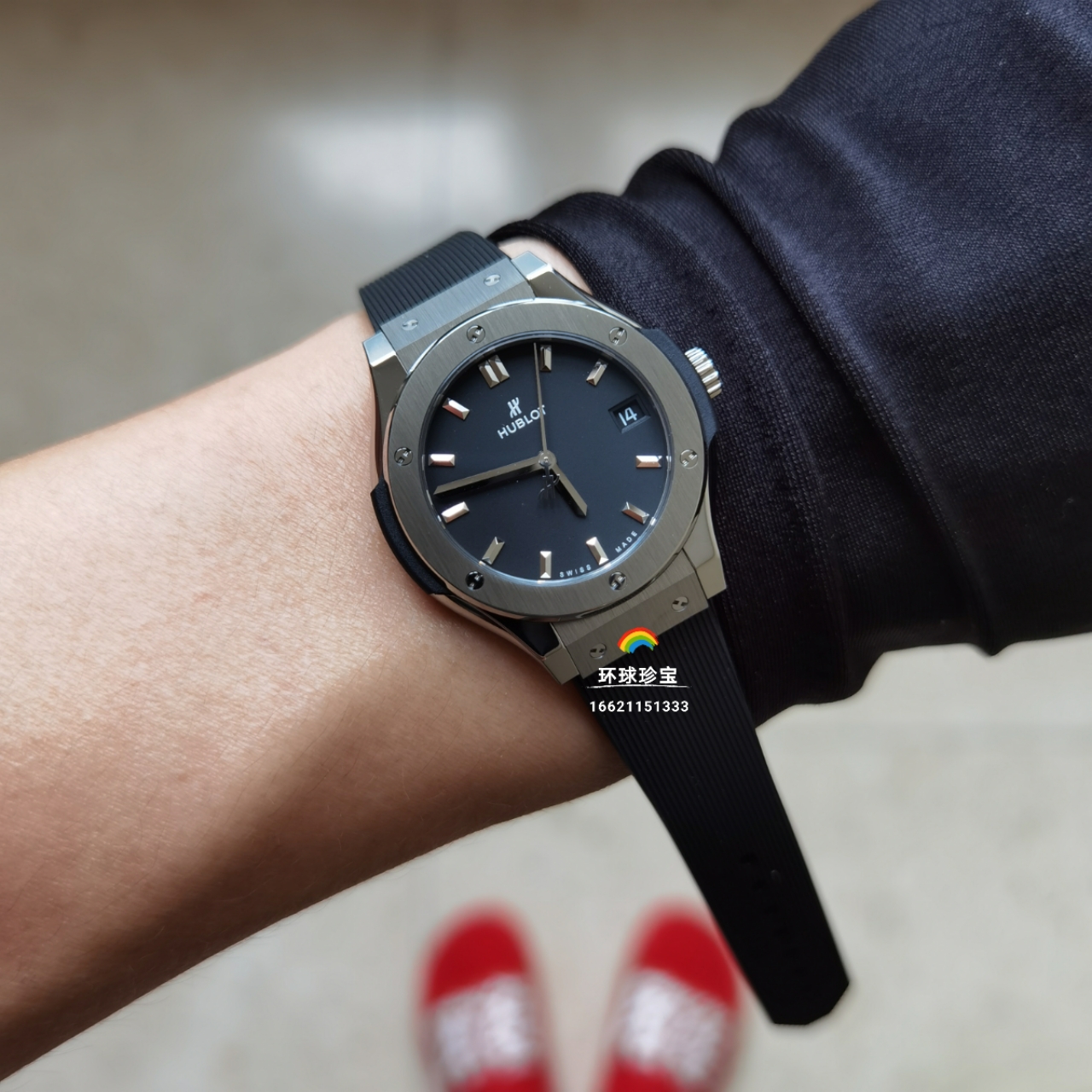 【环球】HUBLOT宇舶经典融合钛合金33黑面石英女表581.NX.1171.RX