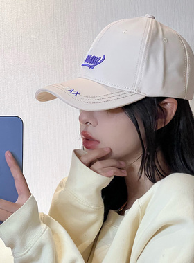 棒球帽鸭舌帽女硬顶宽帽檐显脸小