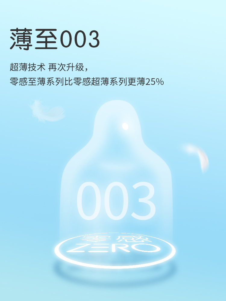 杰士邦003隐形避孕套1零感至超薄裸入玻尿酸旗舰店正品男用安全套 - 图0