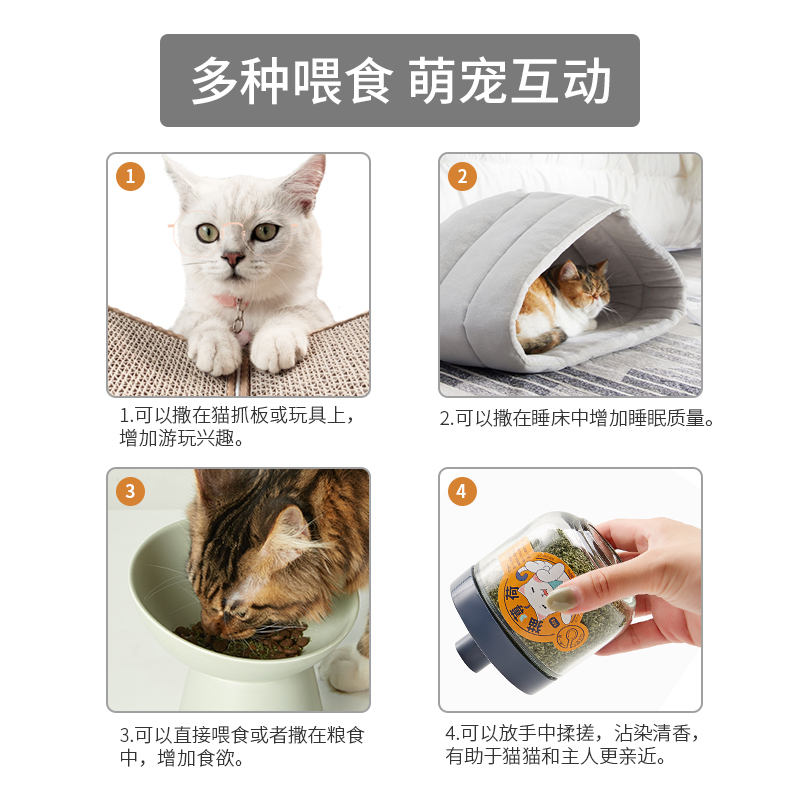 UFBemo猫薄荷大瓶装食用猫咪零食去毛球猫草逗猫玩具化毛清洁口腔 - 图3