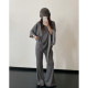 ເສື້ອຍືດ boot-cut pants, trousers, lazy suit two-piece set for women