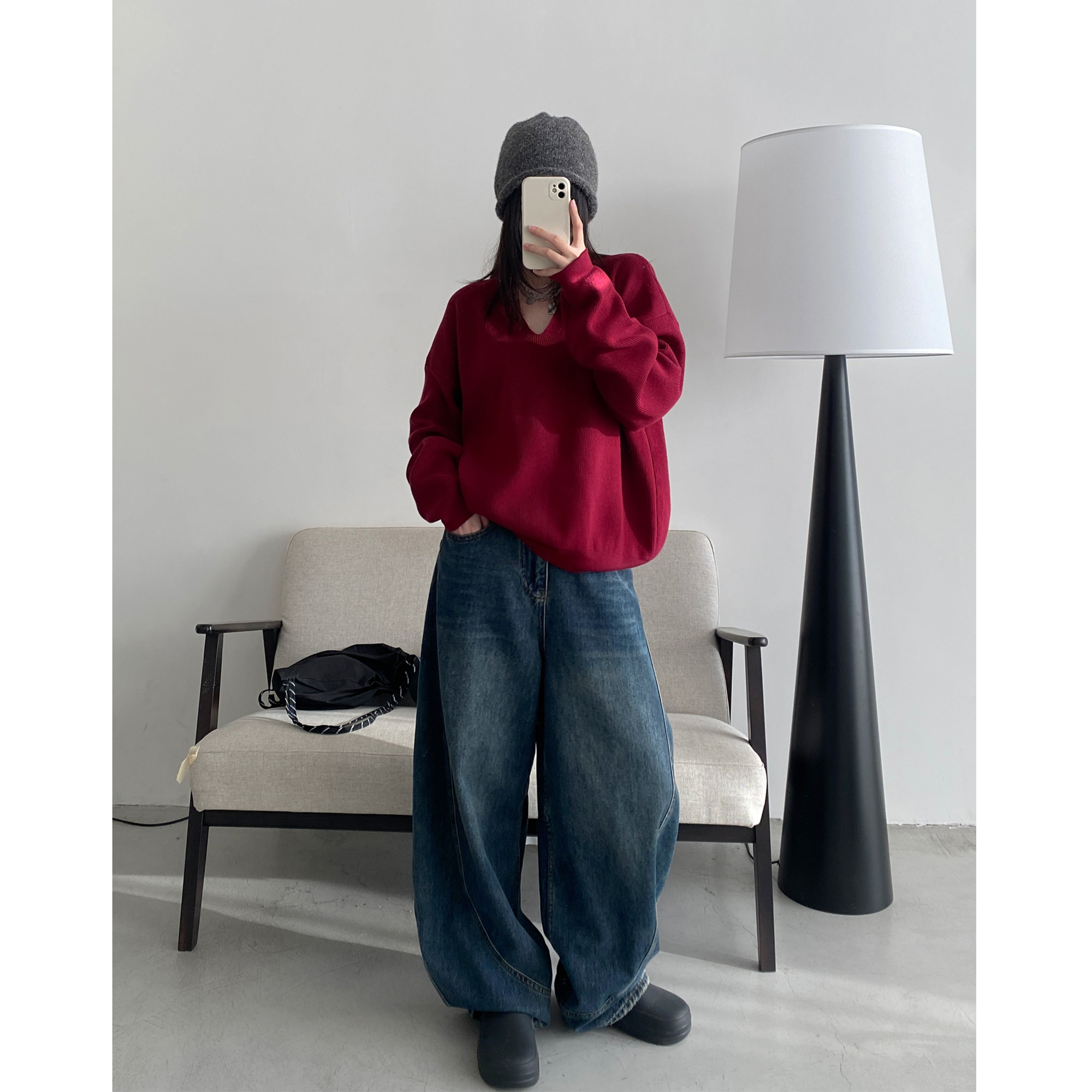 【清仓价】直筒镰刀牛仔裤女秋冬季新款通勤宽松弯刀阔腿拖地裤,淘宝优惠券,粉丝福利购,淘宝优惠卷