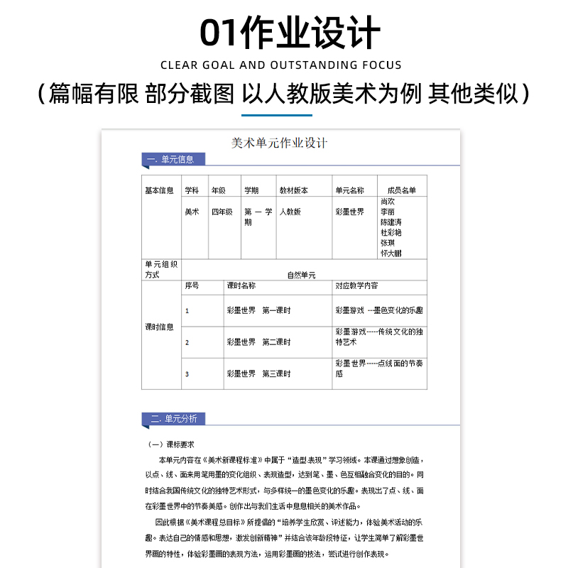 2024年人美版初中美术大单元整体作业设计七年级八年级几年级上册下册789上学期下学期学习任务群作业练习卷试题教案电子版-图0