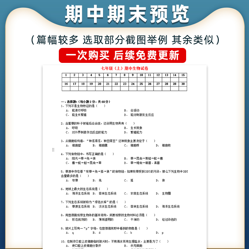 人教版高中生物试题试卷必修第一二册选择性必修一二三册单元检测课时训练期中期末测试Word版习题知识点综合作业合集电子版资料 - 图3