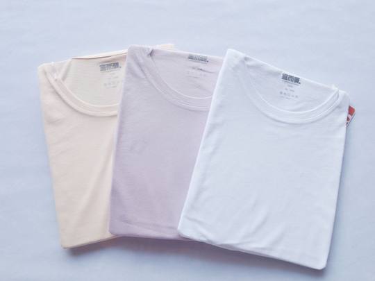 宜而爽女士超薄款纯棉圆领长袖上衣精致棉全棉夏季薄款打底衫睡衣