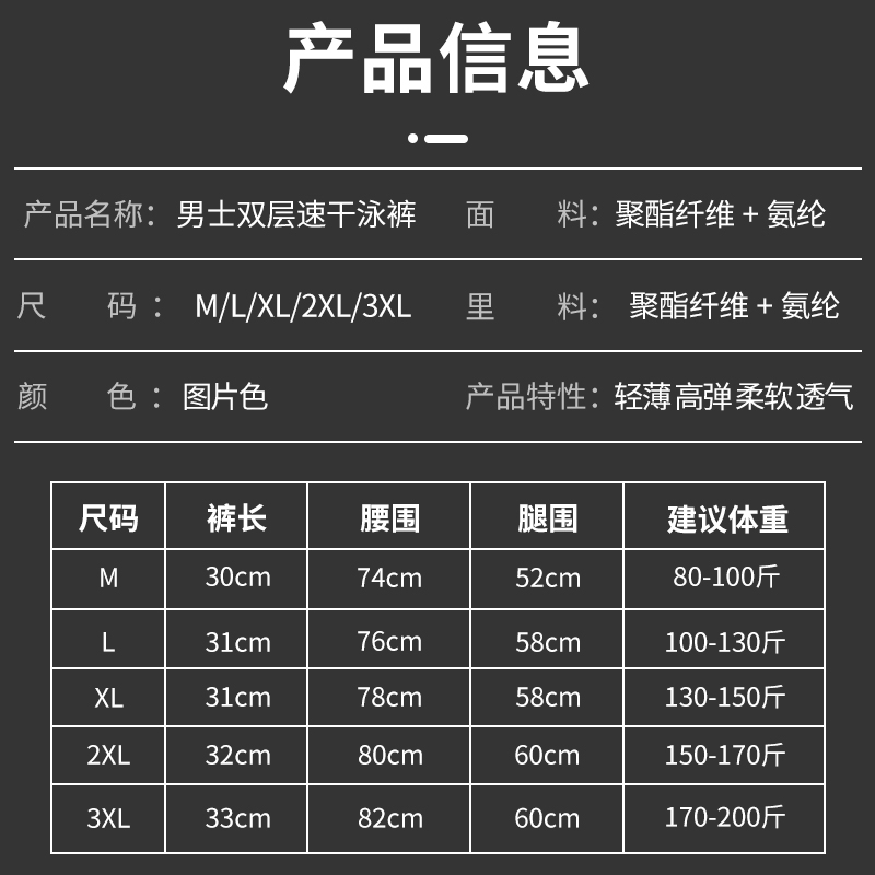 泳裤男防尴尬宽松版速干男士泳衣套装大码平角沙滩裤温泉游泳装备-图2