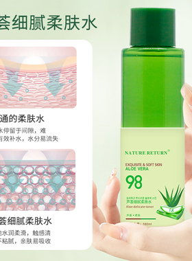 NATURE RETURN芦荟细腻柔肤水保湿滋润舒润补水润润肤水