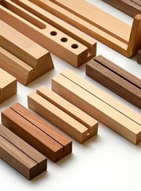 实木台历卡片底座明信片亚克力榉木胡桃木底座木质餐牌手机底座