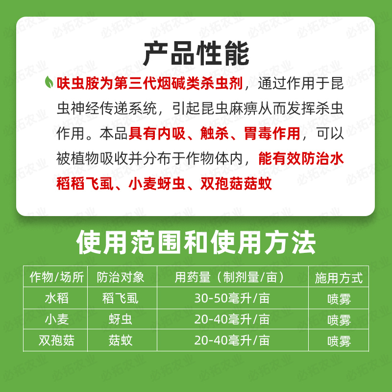 20%呋虫咹杀虫剂呋虫胺水稻稻飞虱小麦蚜虫菇蚊农药农资店夫虫安-图1