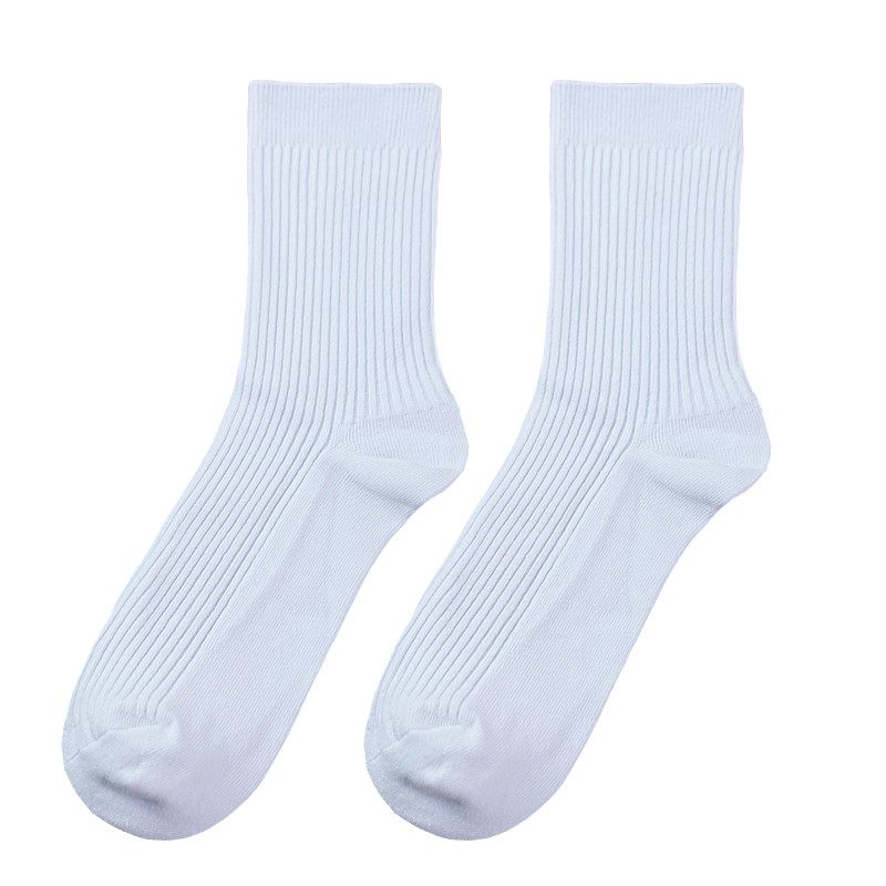 中筒潮男士棉质白色防臭吸汗白袜子 妙婳短袜/打底袜/丝袜/美腿袜