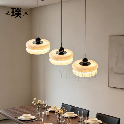 意式极简西班牙天然云石吊灯轻奢餐厅岛台餐桌灯创意吧台饭厅吊灯 - 图3