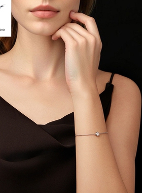 新款d色璀璨经典莫桑石手链女士优雅奢华s925纯银手链饰品