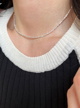 JHEPAN s925纯银碎银子链条项链女简约ins网红博主设计轻奢毛衣链