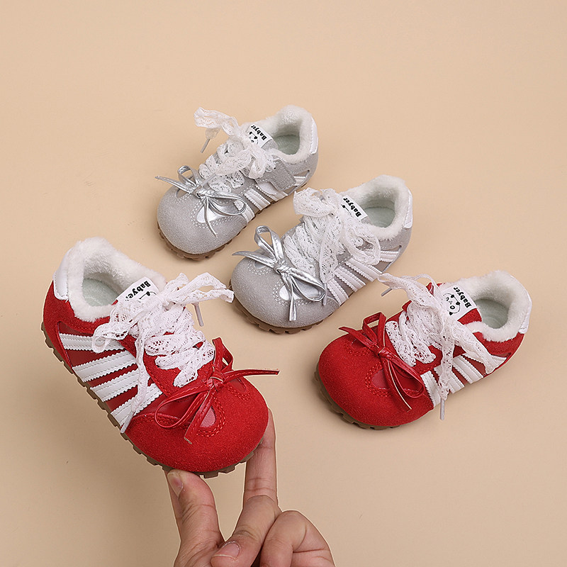 女童二棉板鞋2025冬季新款时尚休闲鞋女宝宝阿甘鞋蝴蝶结运动鞋潮,淘宝优惠券,粉丝福利购,淘宝优惠卷