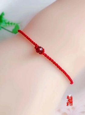 本命年红绳手链女1mm手工编制