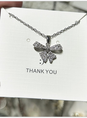 钛钢微镶超闪四叶草轻奢锁骨链