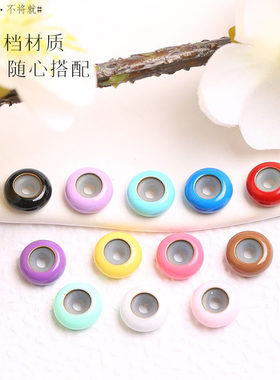 24K铜镀金烧蓝彩虹隔珠闭口环diy