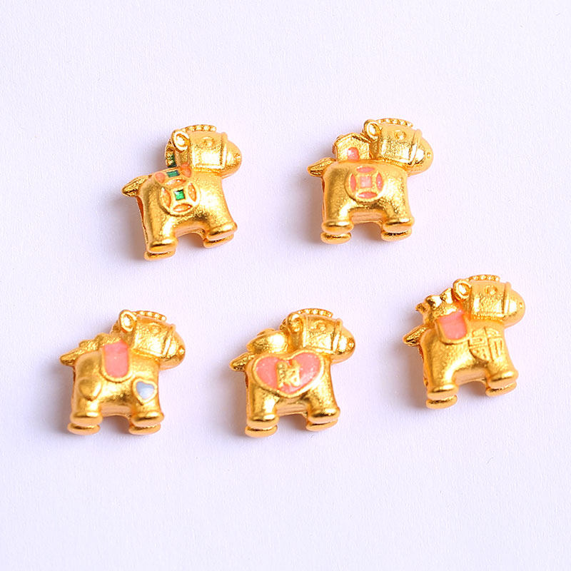 古法金五福马小马生肖马配件diy手工饰品本命年编织红绳配饰送福,淘宝优惠券,粉丝福利购,淘宝优惠卷