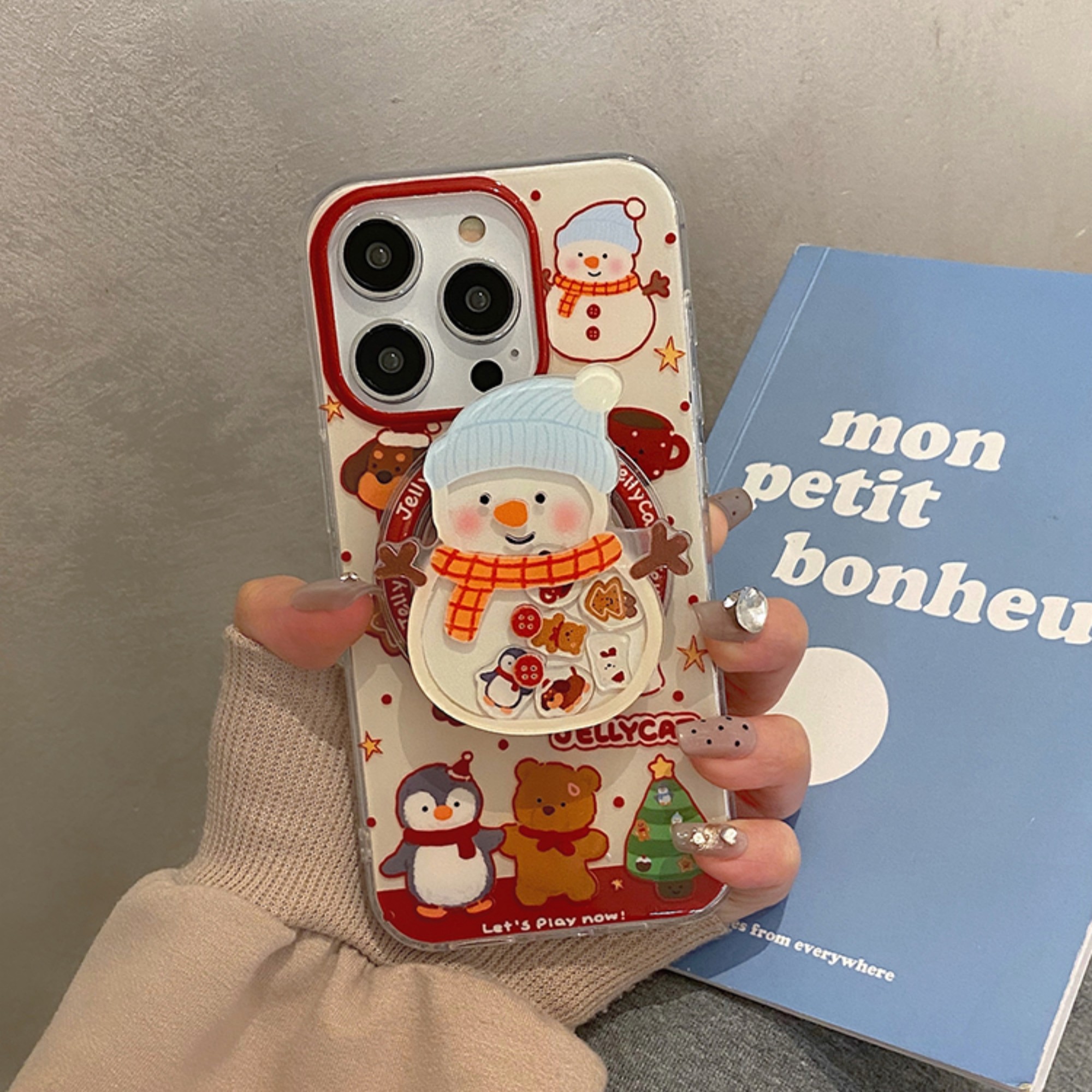 可爱新年红小动物磁吸支架适用苹果17/17pro手机壳16E新款13PRO/12mini/XR/14/15PRO女XSmax防摔87PLUS/SE3/2,淘宝优惠券,粉丝福利购,淘宝优惠卷