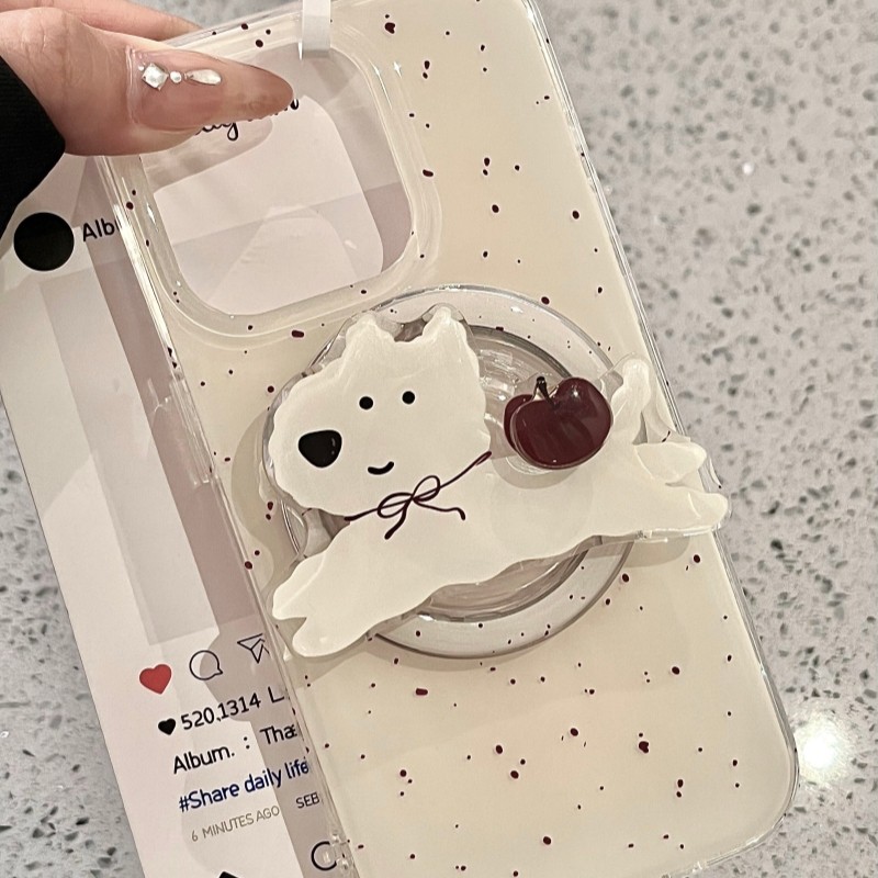 卡通可爱泼墨狗狗磁吸支架适用OPPO A6i/5/Reno15/14/13Pro手机壳findX9小众X7ultra新款A3保护套X8S+A58/A96,淘宝优惠券,粉丝福利购,淘宝优惠卷