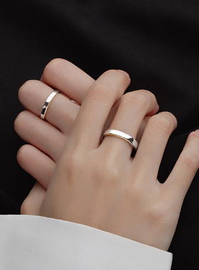 s925纯银转运情侣戒指一对轻奢简约小众时来运转系列送男女朋友