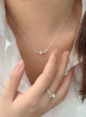 韩版百搭S925纯银碎银子项链女小众设计感锁骨链简约气质款送礼物