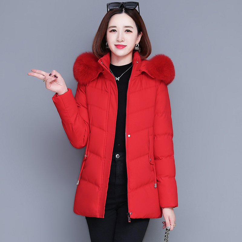 羽绒棉服中长款女冬季2024年新款时尚休闲韩版加厚保暖棉衣外套潮
