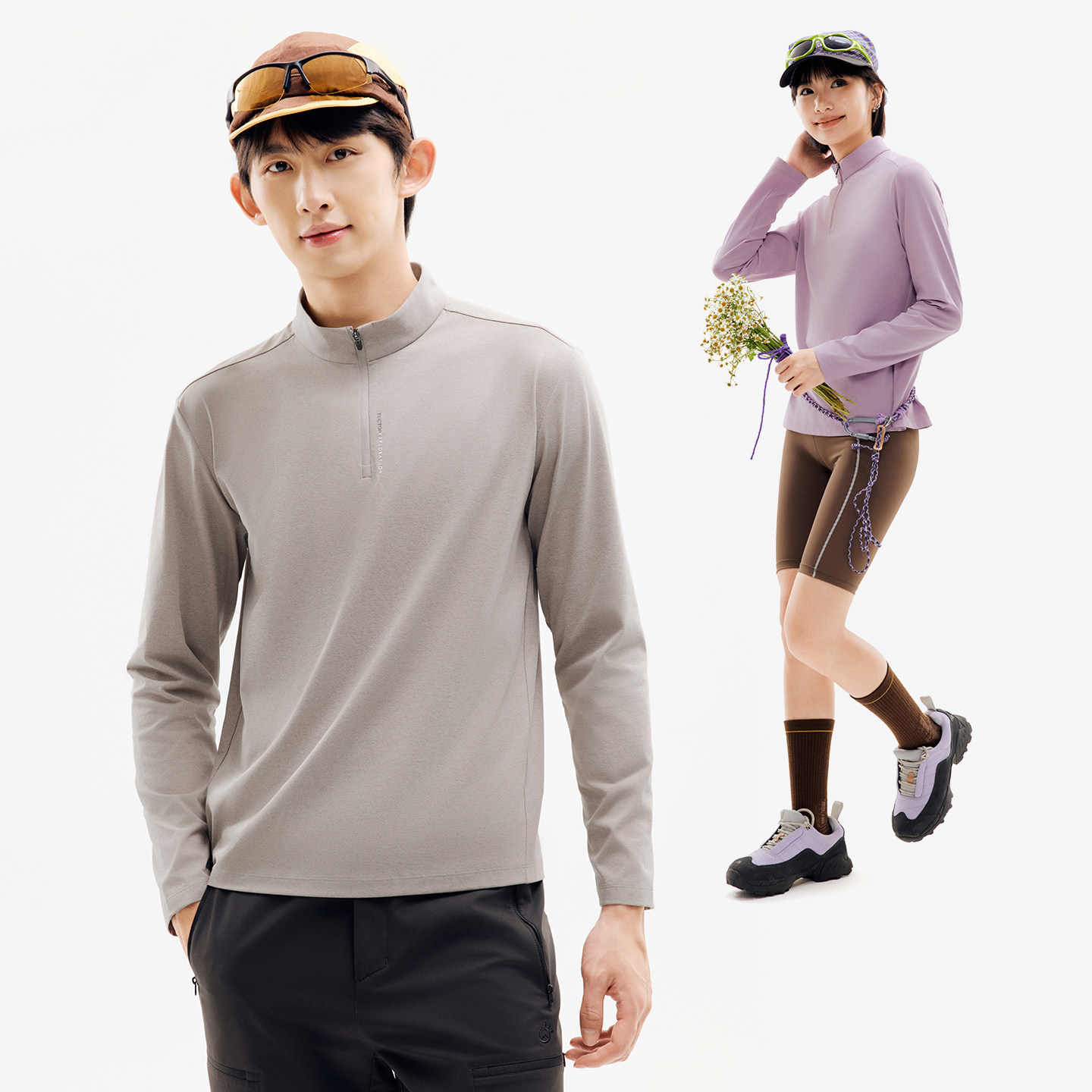 TECTOP/探拓户外半开衫速干T恤男女防晒抗菌透气登山徒步运动上衣,淘宝优惠券,粉丝福利购,淘宝优惠卷