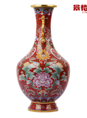 景泰蓝花瓶福寿送老人工艺品