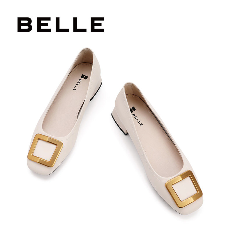 belle /百丽2021新款商场女中跟鞋 百丽outlets店单鞋