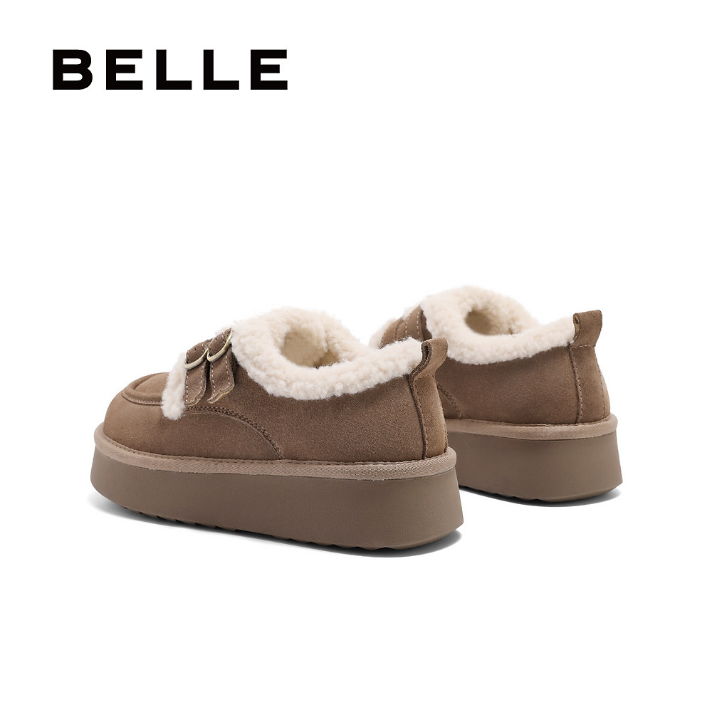 百丽毛毛加绒保暖勃肯鞋冬新款女鞋子雪地靴运动休闲鞋B2316DM4,淘宝优惠券,粉丝福利购,淘宝优惠卷