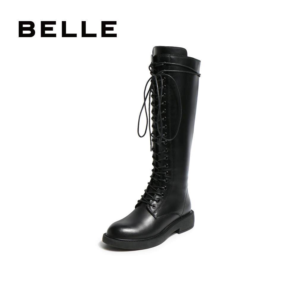 belle /百丽冬复合材料女骑士靴 百丽outlets店时装靴