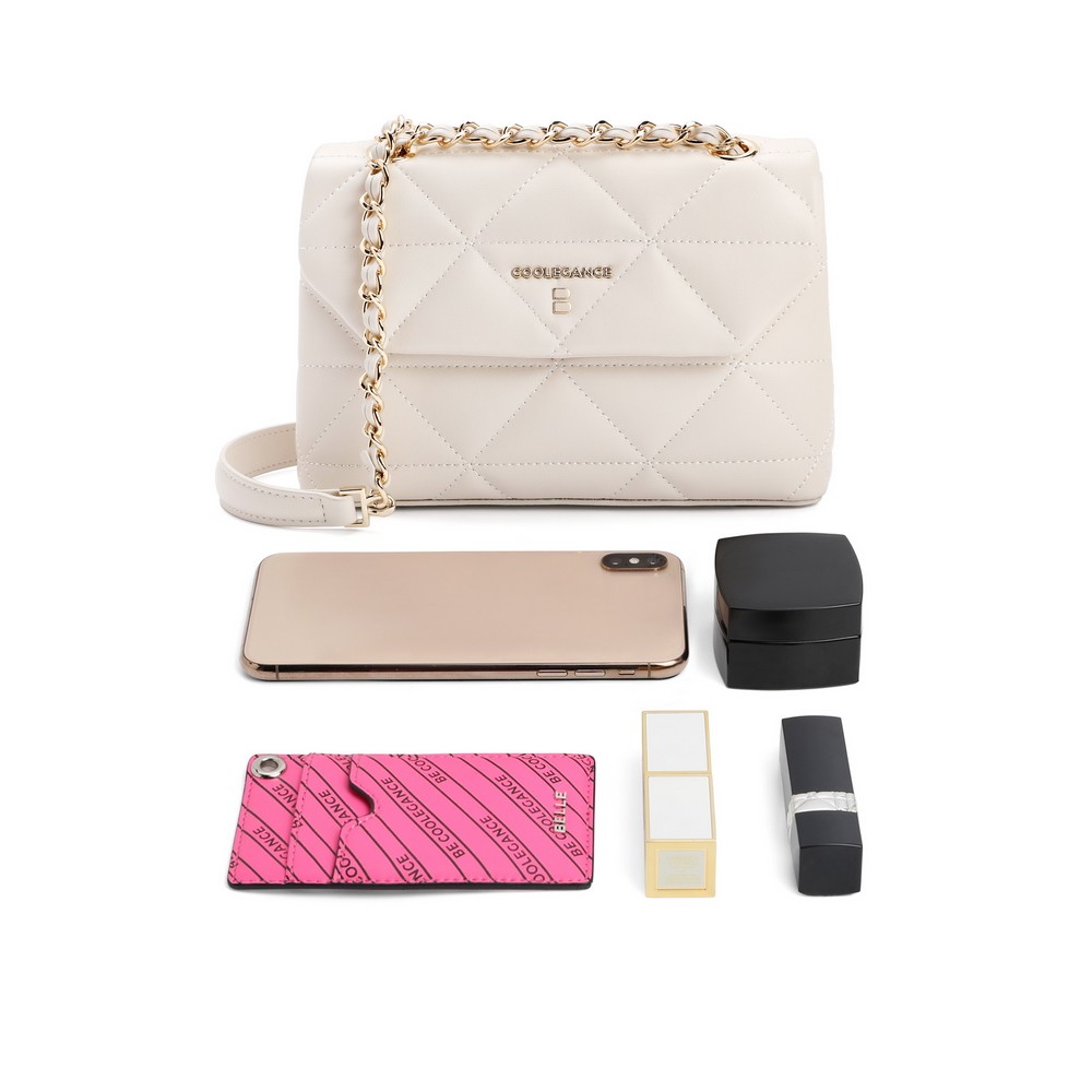 百丽箱包2021商场同款牛皮腋下链条 百丽outlets店女士包袋