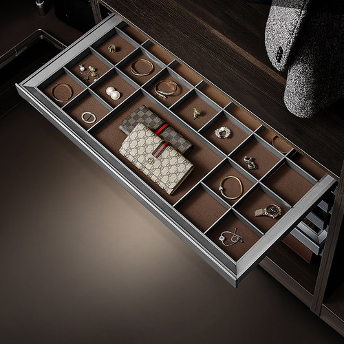 悍高衣帽间收纳衣柜拉篮内衣收纳篮阻尼抽拉多功能收纳篮裤架 - 图3