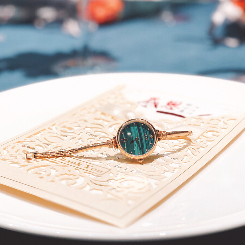 格雅ins风小巧精致气质女士小绿表 格雅美莱斯国产腕表