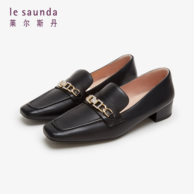 莱尔斯丹春夏新款商场同款方头饰扣深口中跟乐福女鞋4T23701,淘宝优惠券,粉丝福利购,淘宝优惠卷