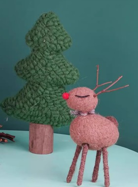 三层桌面圣诞树摆件羊毛毡