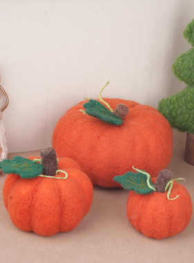 创意场景装饰南瓜摆件毛毡田园